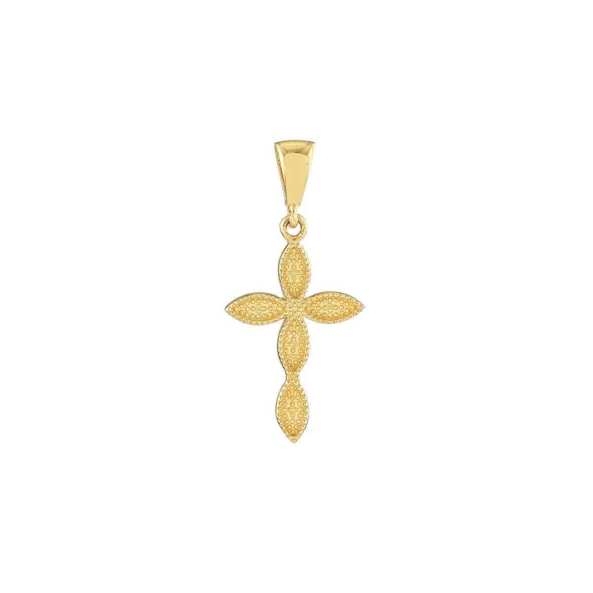 14K Gold Multiple Marquise Polished Cross