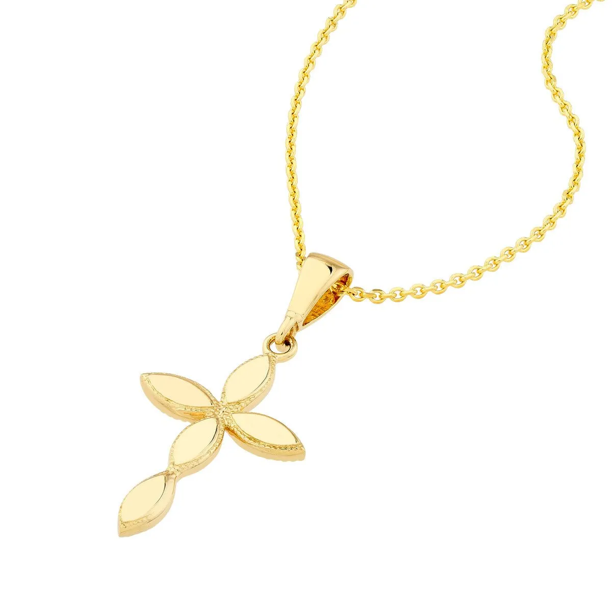 14K Gold Multiple Marquise Polished Cross