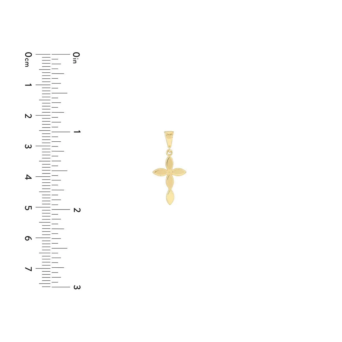 14K Gold Multiple Marquise Polished Cross