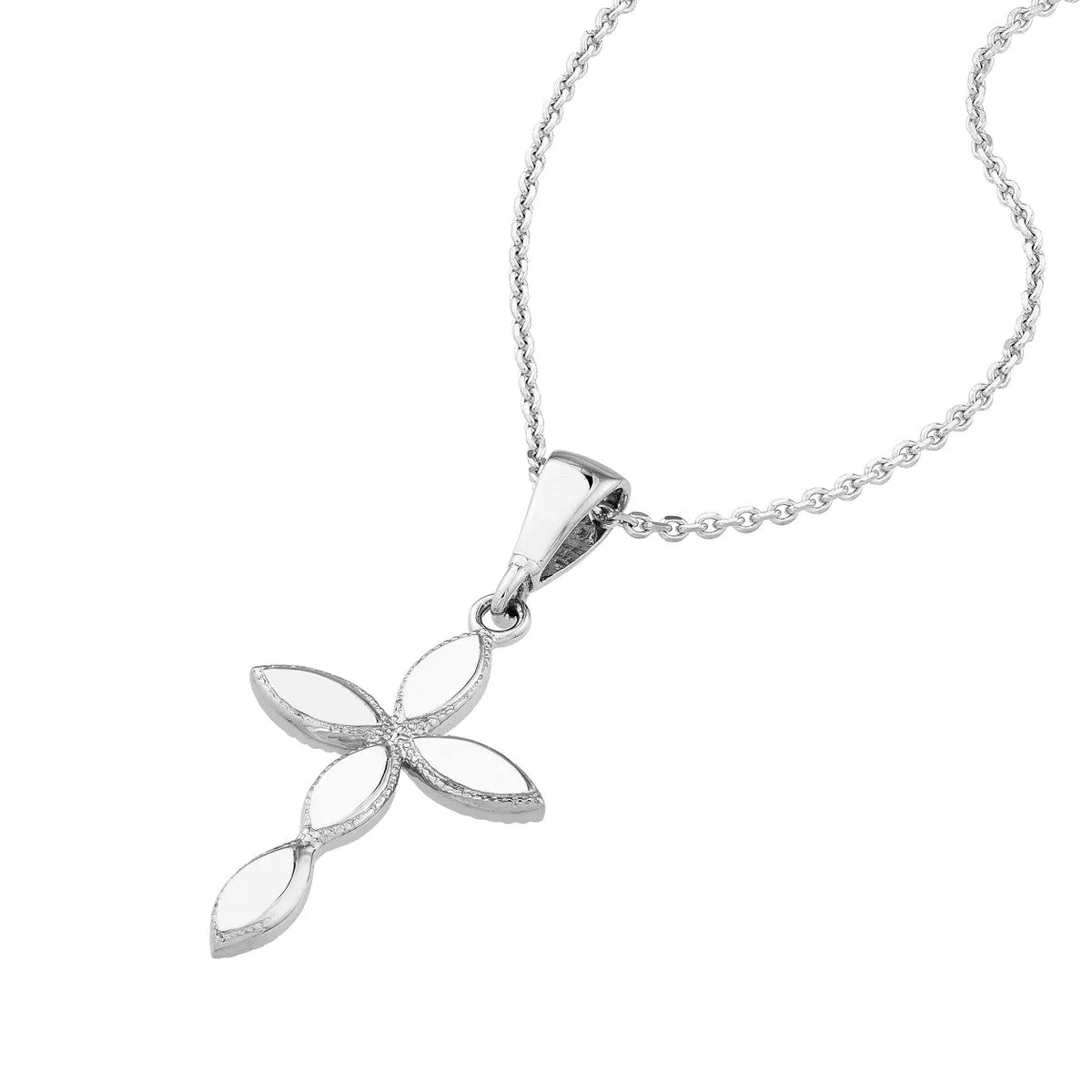 14K Gold Multiple Marquise Polished Cross