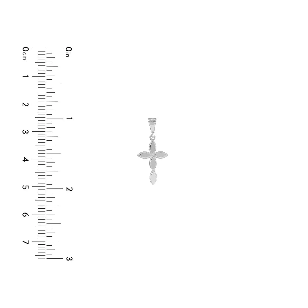 14K Gold Multiple Marquise Polished Cross