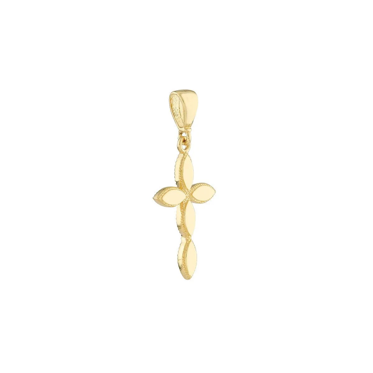 14K Gold Multiple Marquise Polished Cross