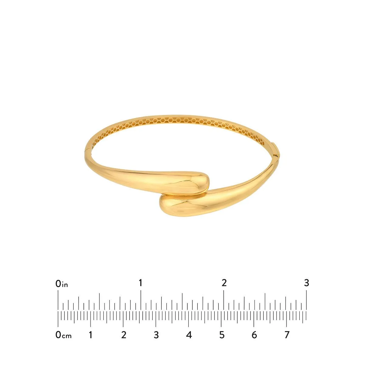 14K Yellow Gold Bypass Polished Bangle Bracelet
