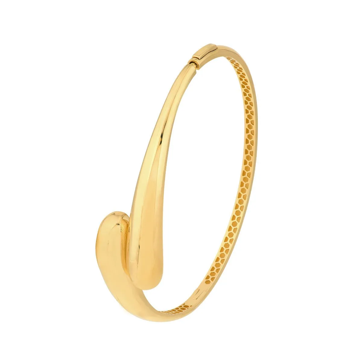 14K Yellow Gold Bypass Polished Bangle Bracelet