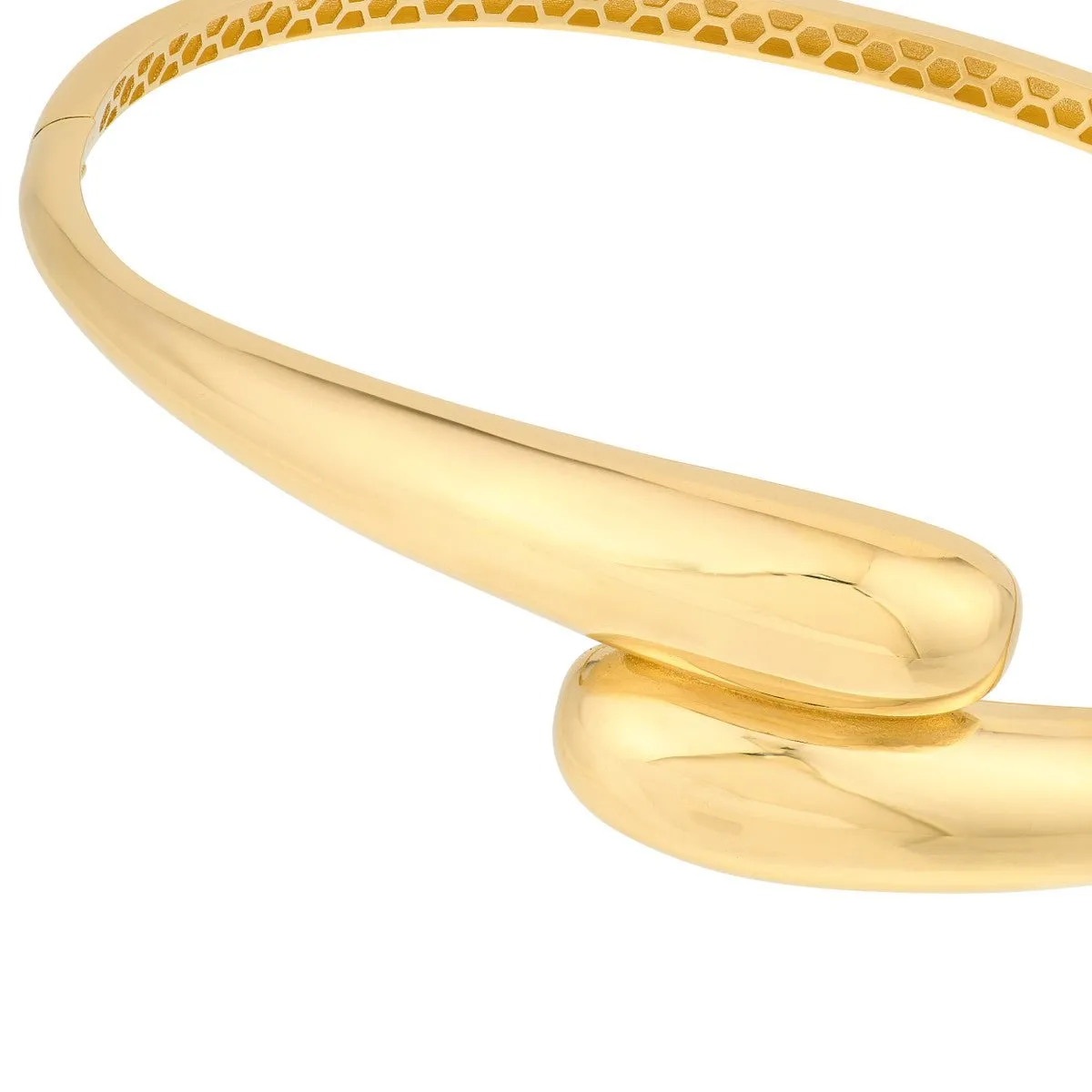 14K Yellow Gold Bypass Polished Bangle Bracelet