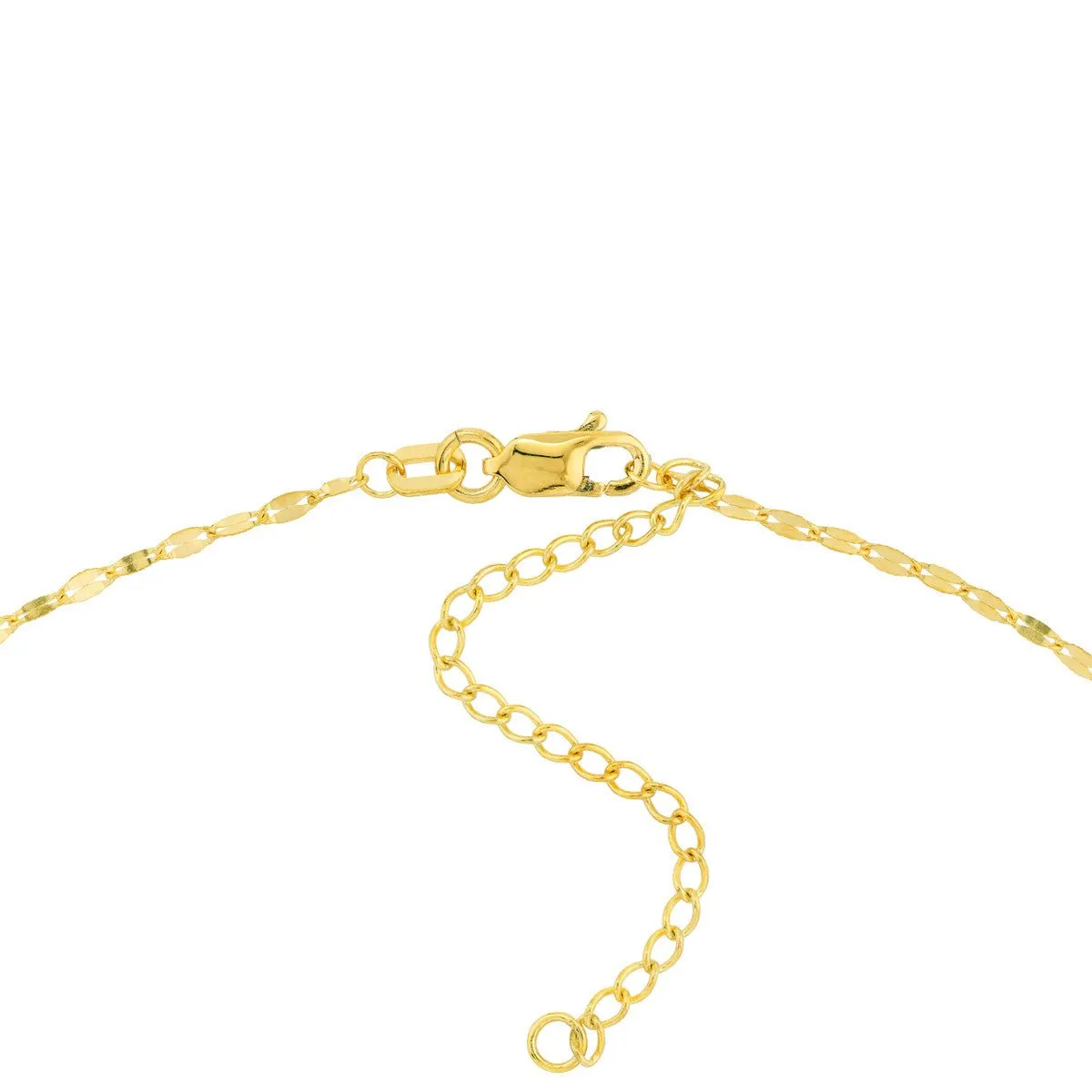 14K Yellow Gold High Polished Crosses Adjustable Lariat Necklace
