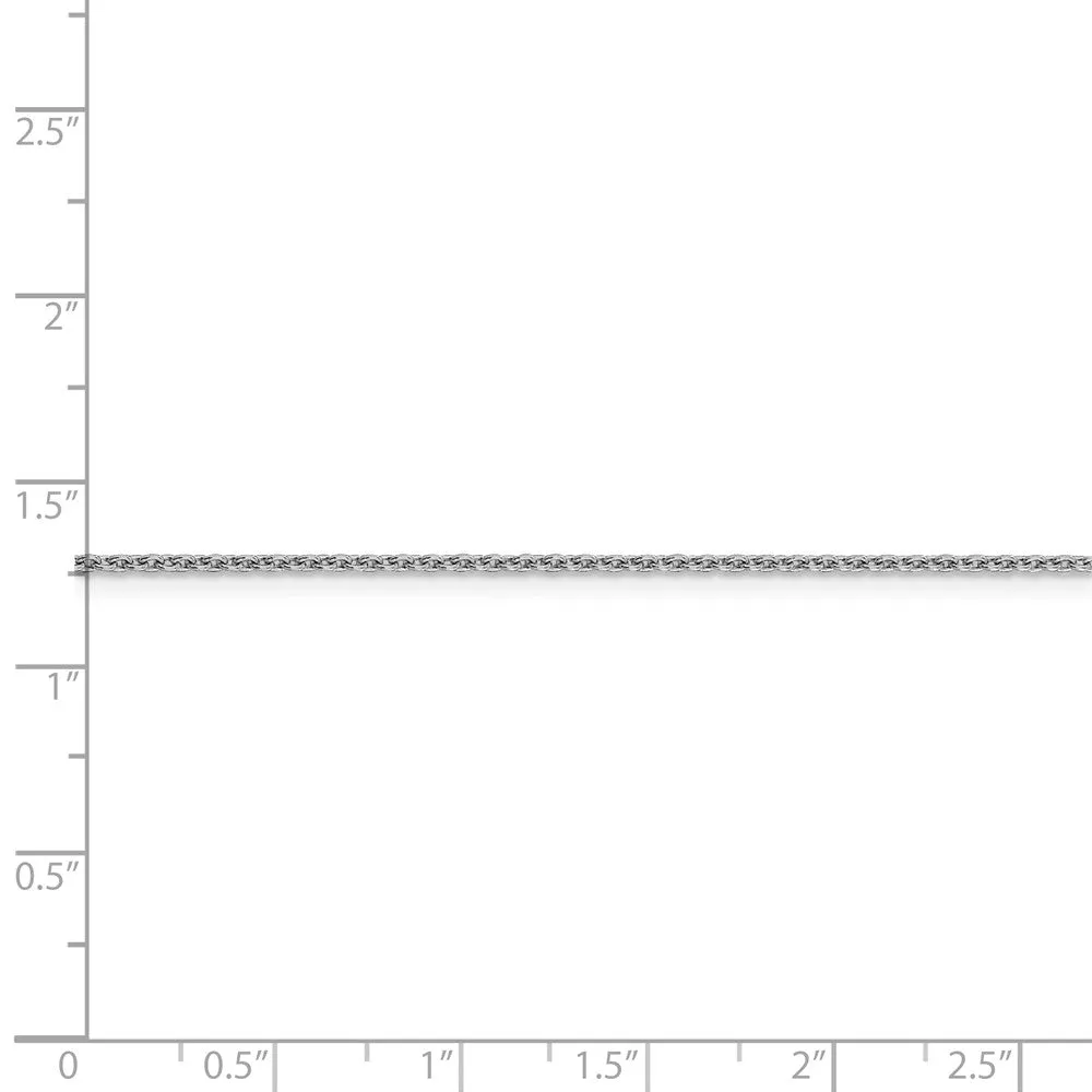 1.4mm 14k White Gold Solid Classic Cable Chain Necklace