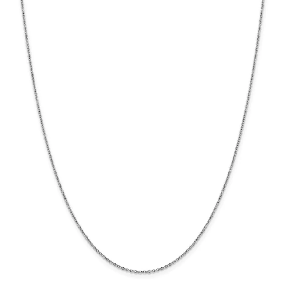 1.4mm 14k White Gold Solid Classic Cable Chain Necklace