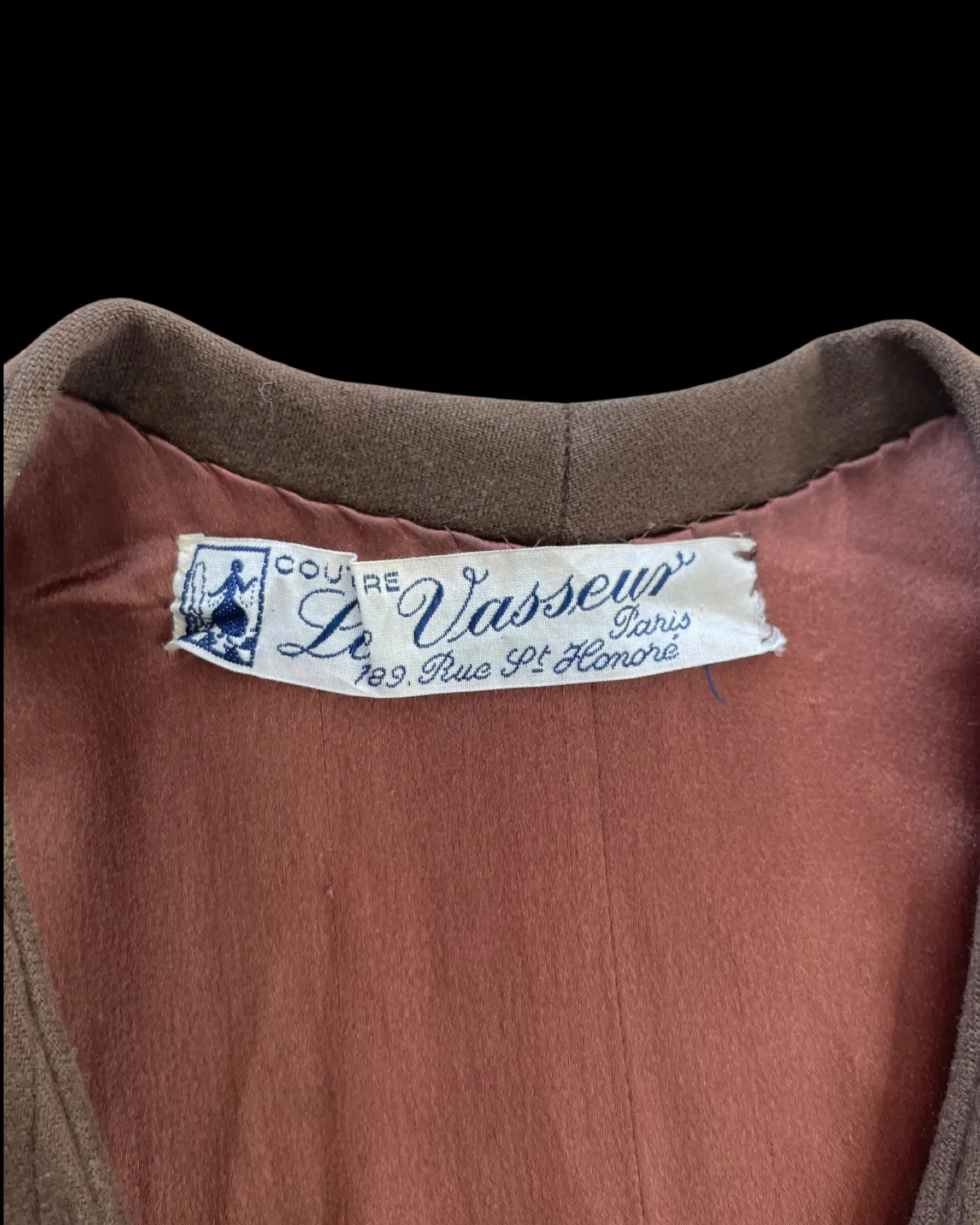 1940s Made In Paris Wool & Fur Trim Swing Coat