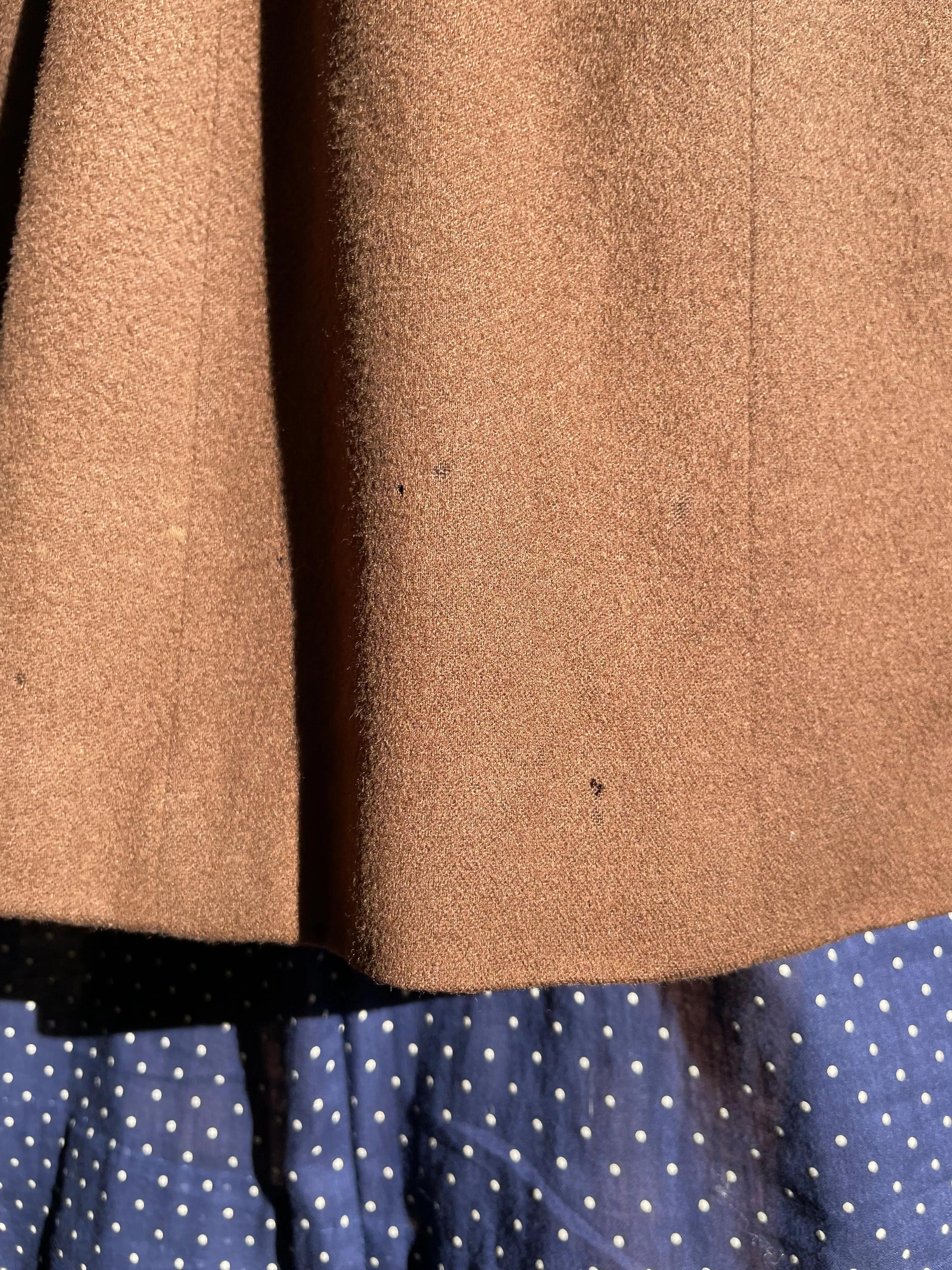 1940s Made In Paris Wool & Fur Trim Swing Coat