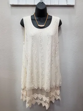 2 Color Ways - Layered Lace Tunic