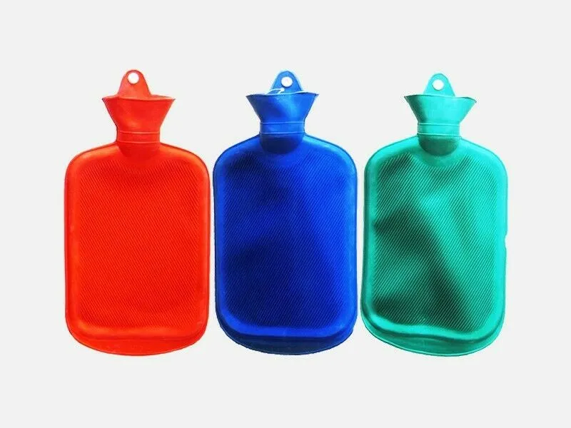 2000ML Hot Water Bottle Thick Rubber Bag Warmer Heat, Ast color 14"x7.25" (1 Pack)