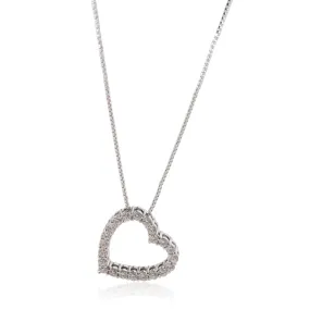 2003 Fall/Winter Diamond Heart Pendant in 18k White Gold 0.65 CTW