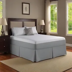 21 Inch Drop Bed Skirt Silver Grey Egyptian Cotton 1-Piece