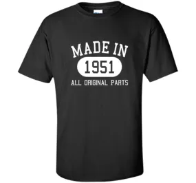 65th Birthday Gift Tee Shirt Made In 1951 (Fitted)