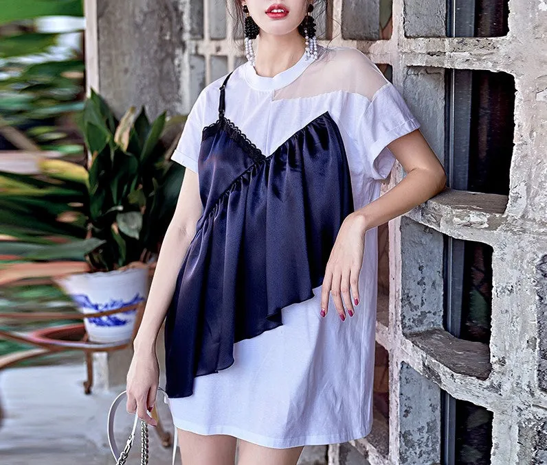 8GIRLS DESIGN FRILL FRONT DETAIL MINI SMOCK DRESS