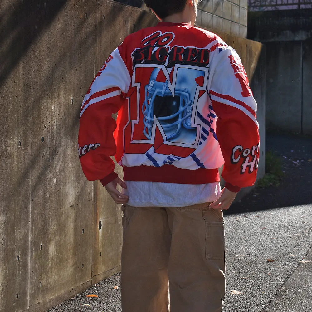 90’s NFL NEBRASKA Huskers ”BIG RED” ナイロンジャケット スタジャン USA製 221124