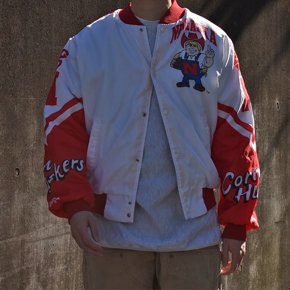 90’s NFL NEBRASKA Huskers ”BIG RED” ナイロンジャケット スタジャン USA製 221124