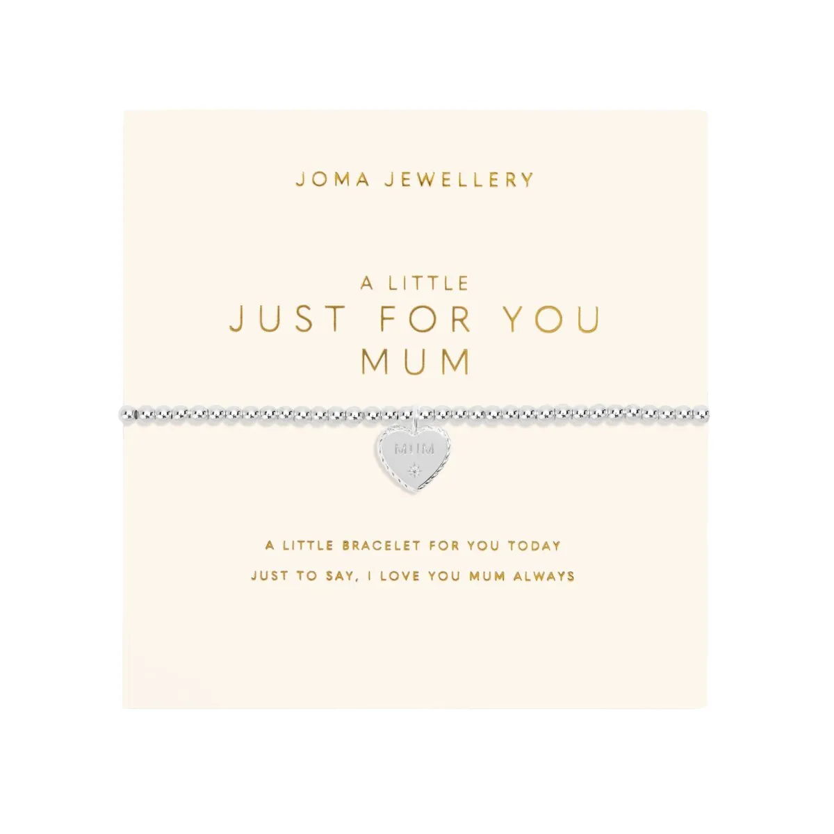 A Little 'Just For You Mum' Mother's Day Bracelet | Silver Plated