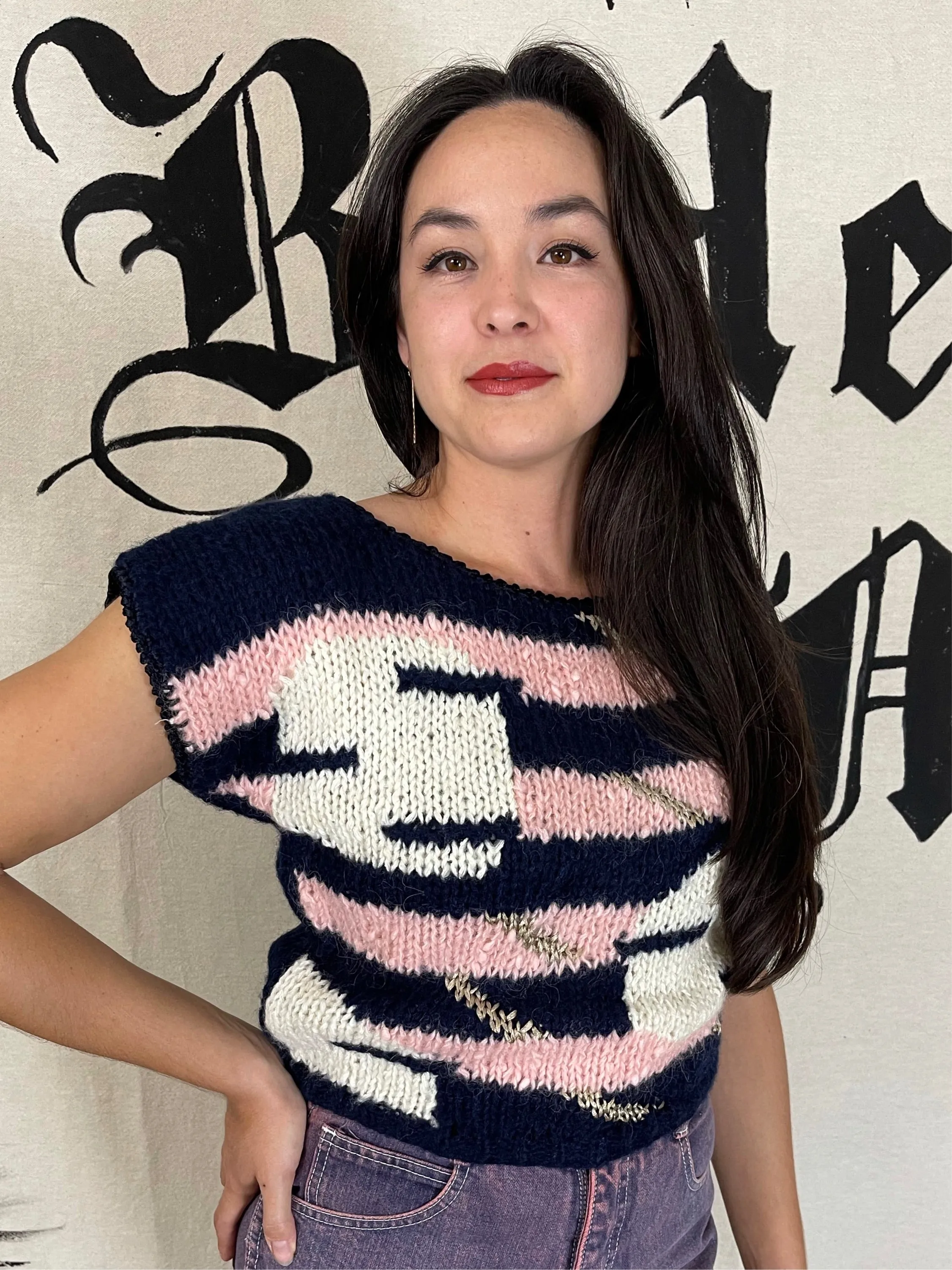 Abstract knit shell