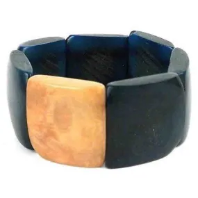 Accented Tagua Bracelet Midnight Teal Faire Collection