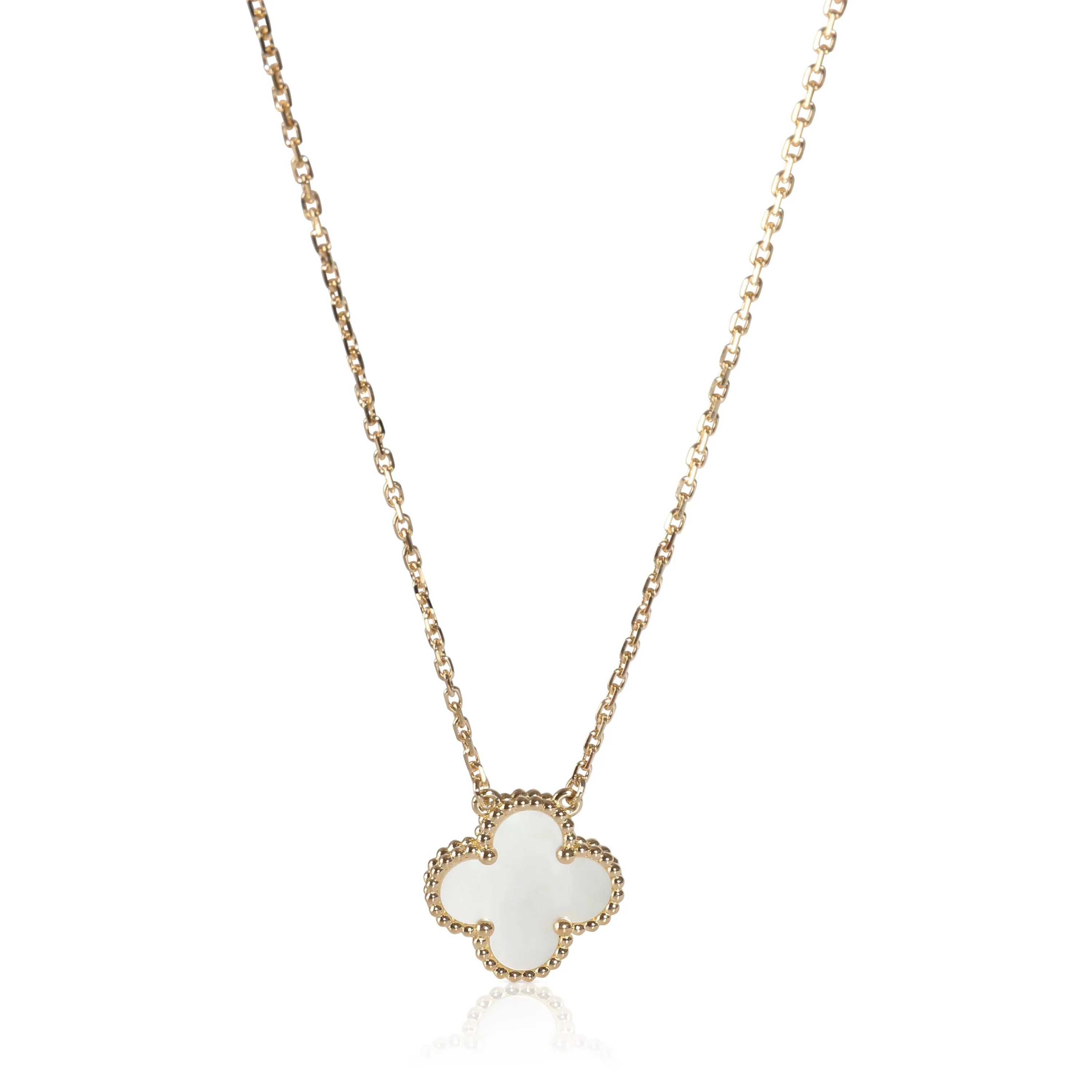Alhambra Mother Of Pearl Fashion Pendant in 18k Yellow Gold
