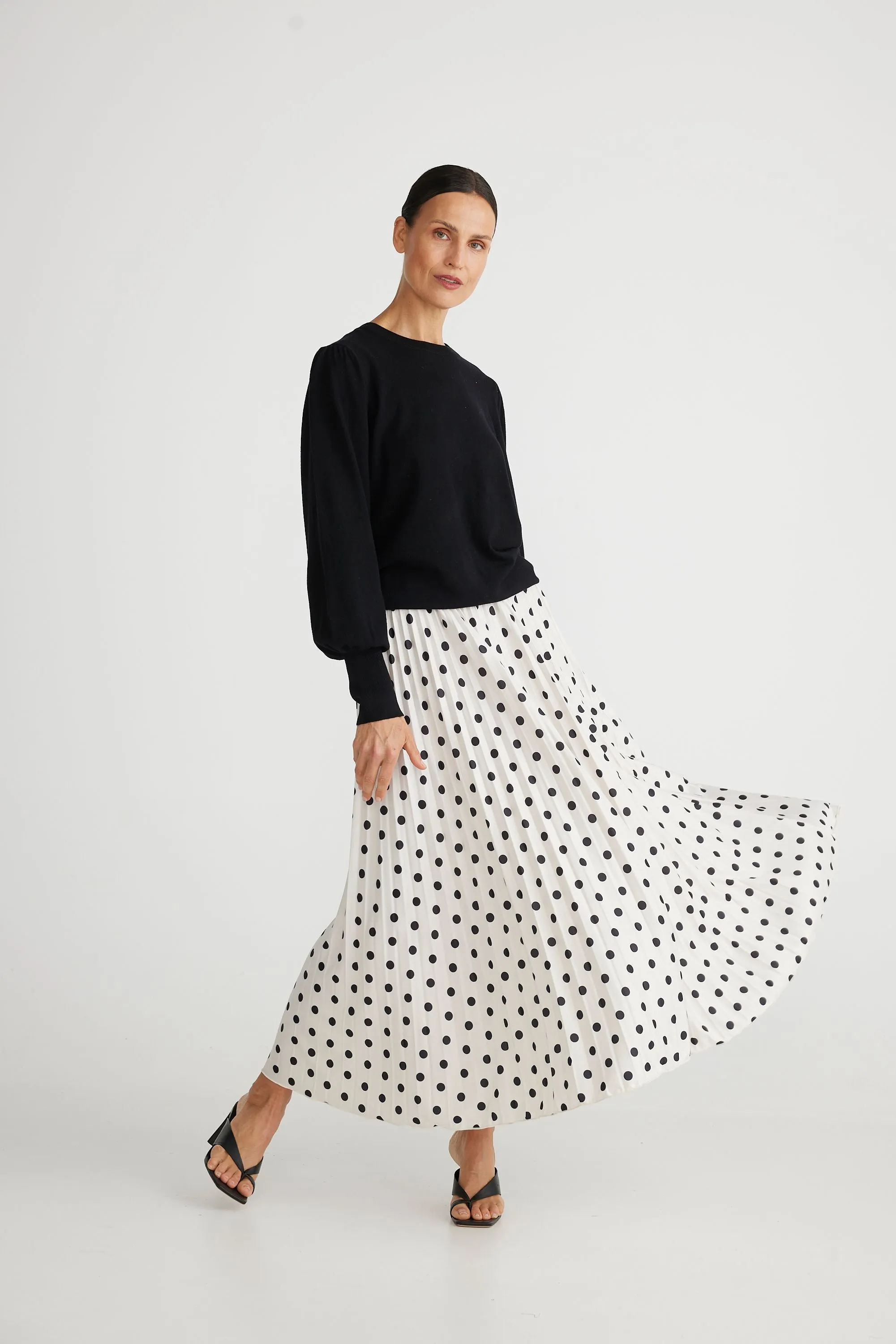 Alias pleated skirt polkadot