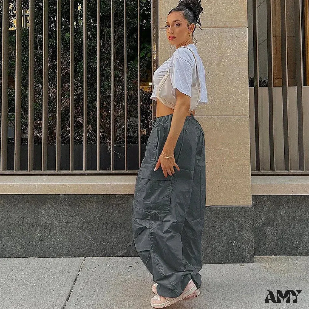 Amy Fashion - Loose Baggy Jogger Cargo Pants Streetwear Outfits
