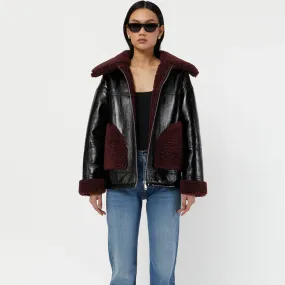 Apparis Catalina Jacket Noir and Burgundy