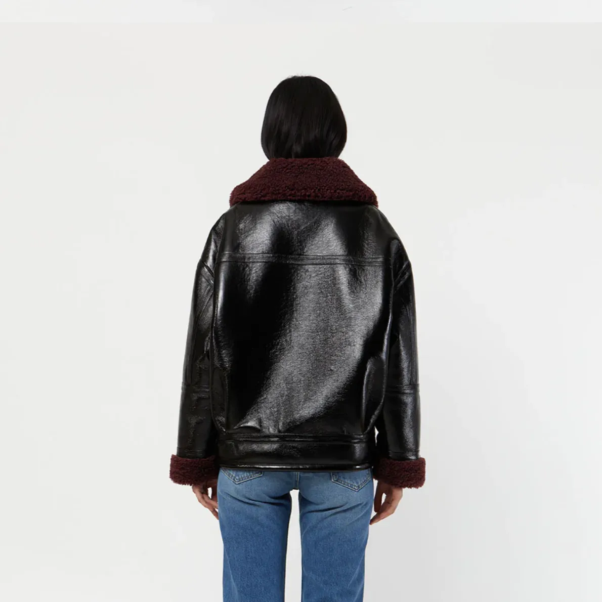 Apparis Catalina Jacket Noir and Burgundy