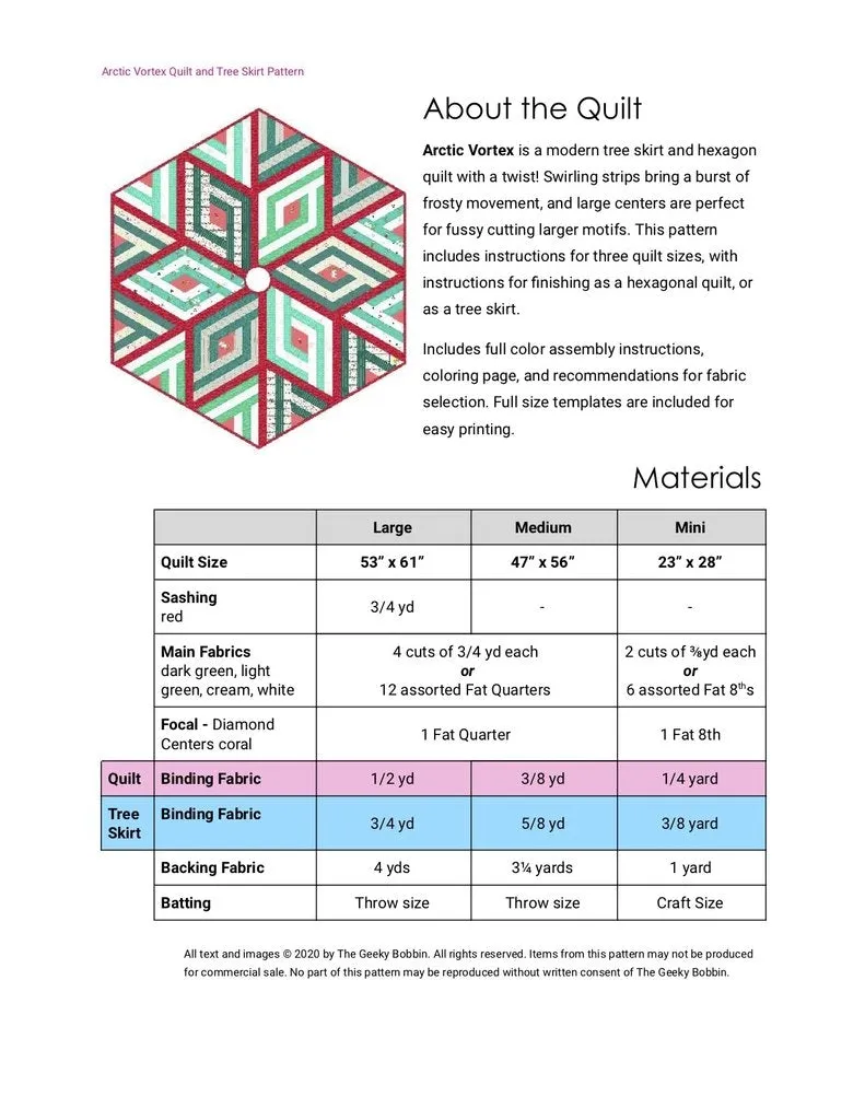 Arctic Vortex Quilt Pattern - The Geeky Bobbin