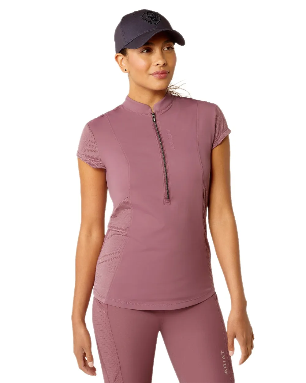 Ariat Womens Breathe Quarter Zip Short Sleeve Baselayer
