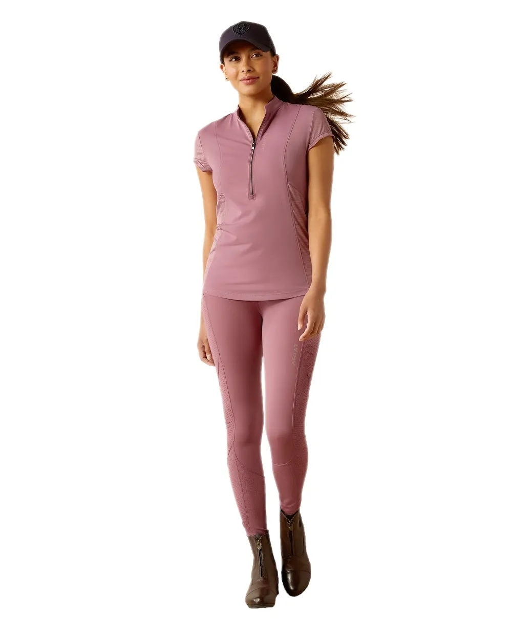 Ariat Womens Breathe Quarter Zip Short Sleeve Baselayer