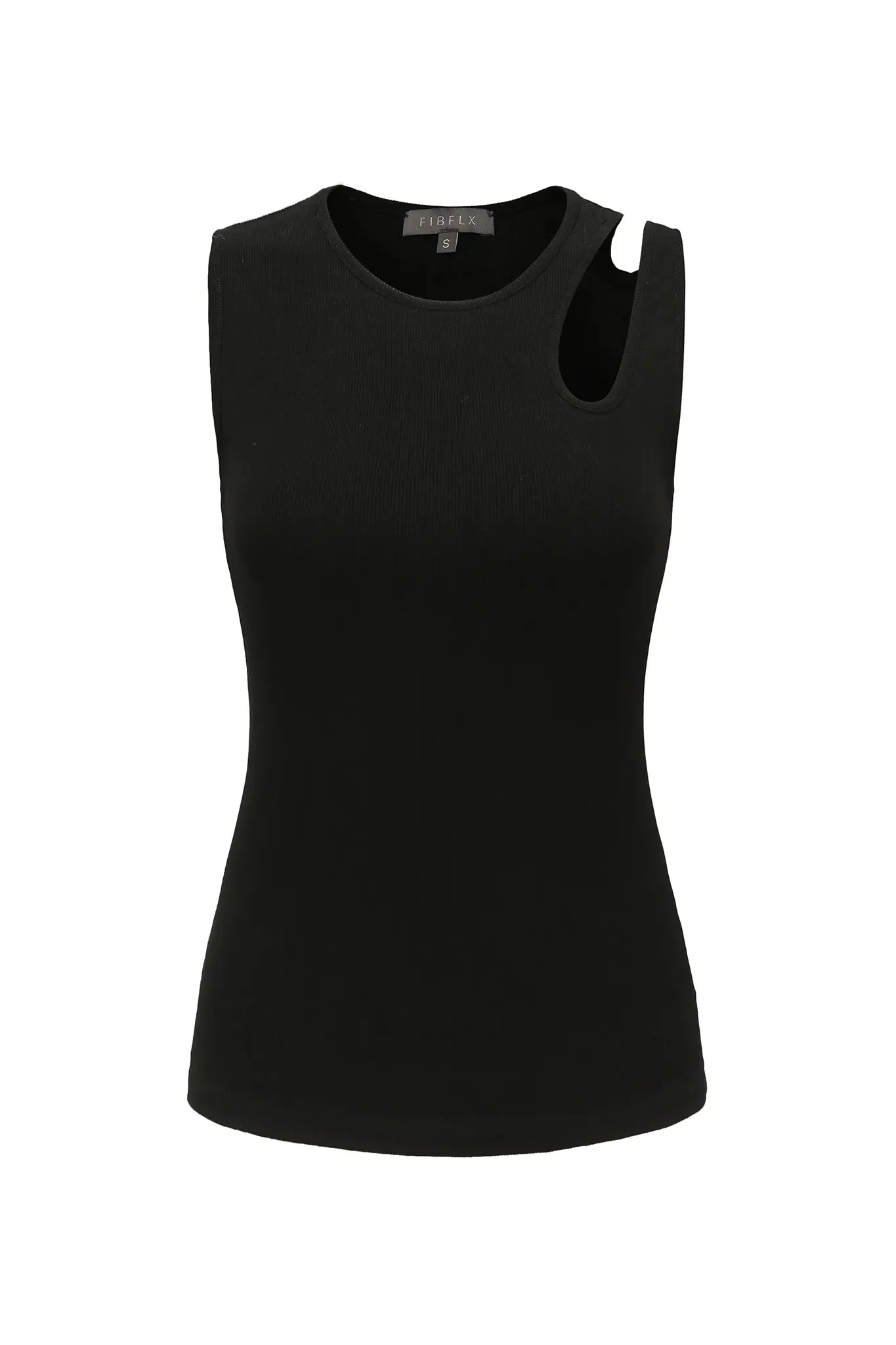 Asymmetrical Black Tank Top