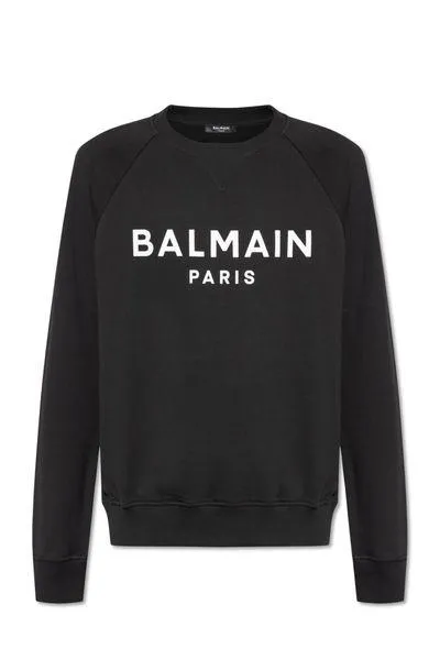 BALMAIN Signature Print Crewneck Sweatshirt