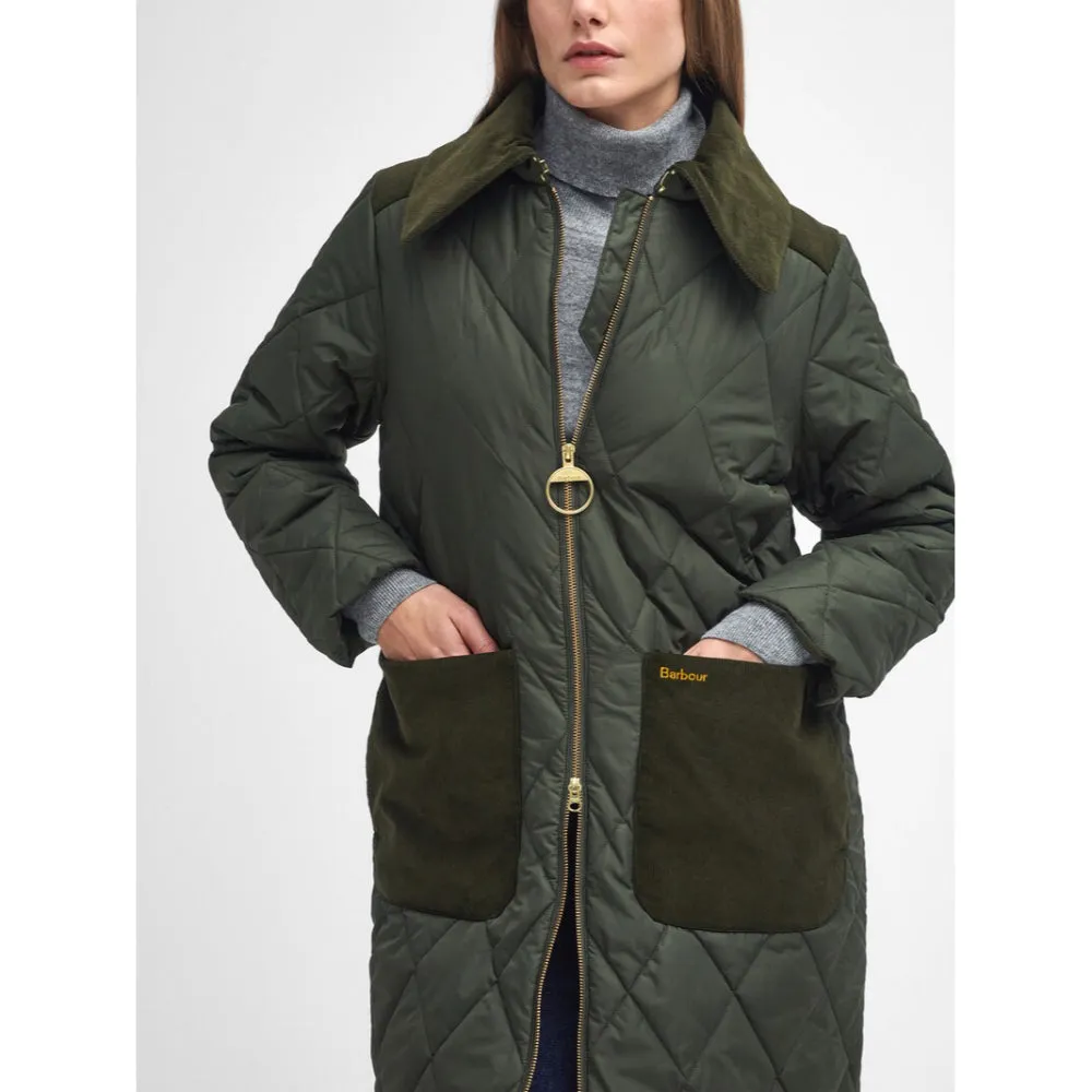 Barbour Malton Quilt Jacket In Olive/Ancient
