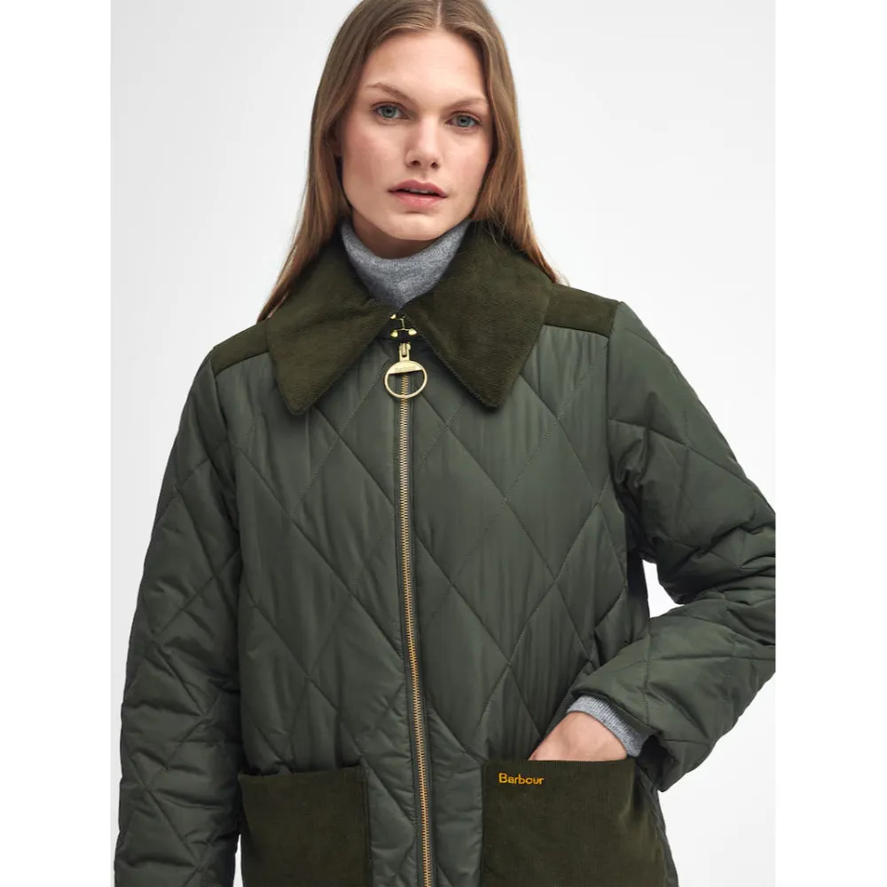 Barbour Malton Quilt Jacket In Olive/Ancient