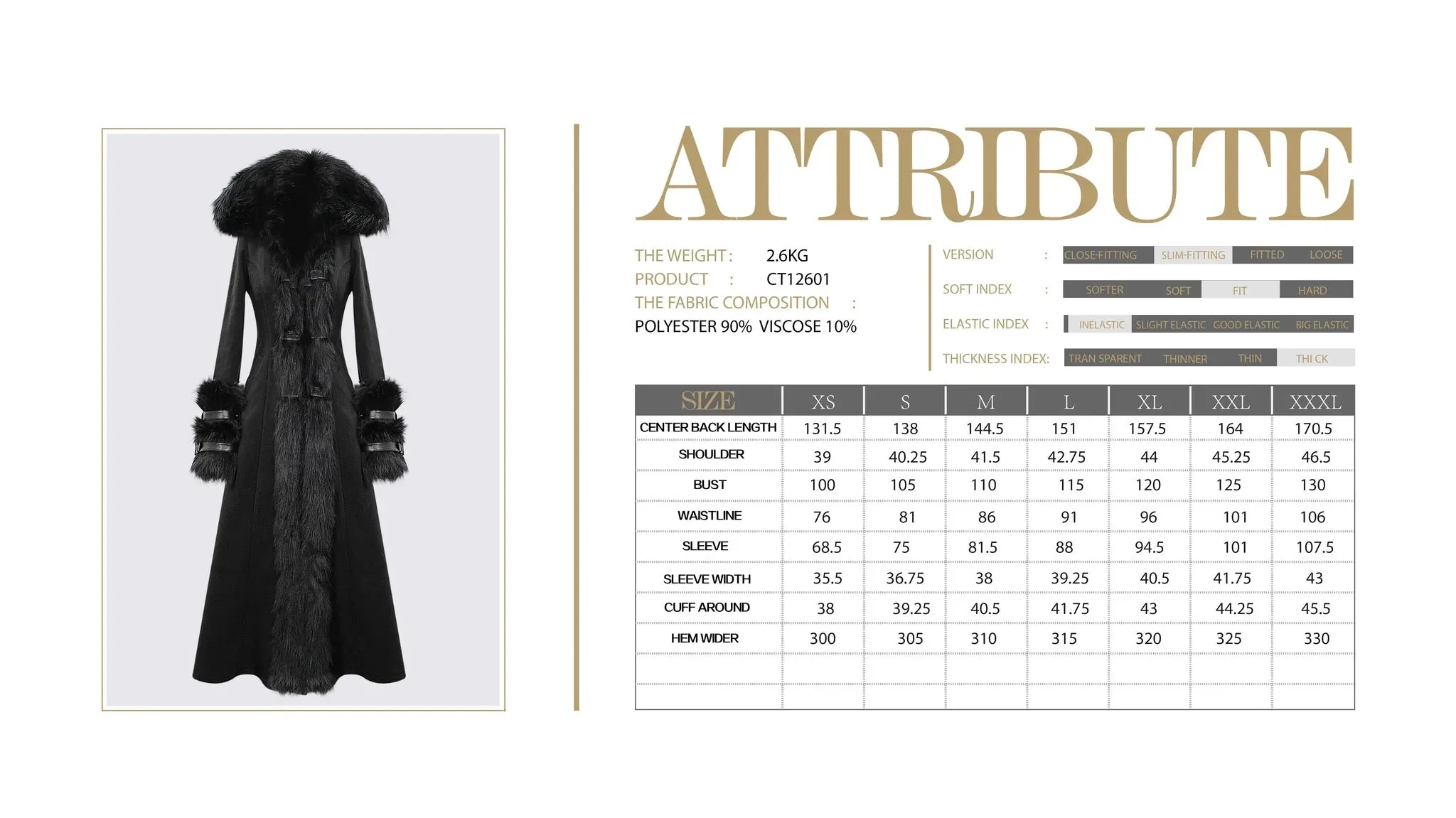 Baroness Long Gothic Faux Fur Coat