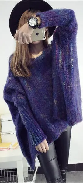 Bat Sleeve Cloak Loose Knitting Sweater