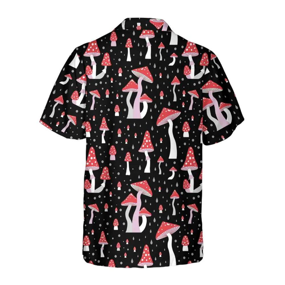 Beautiful Mushroom Hawaiian Shirt, Unique Mushroom Shirt, Mushroom Print Shirt