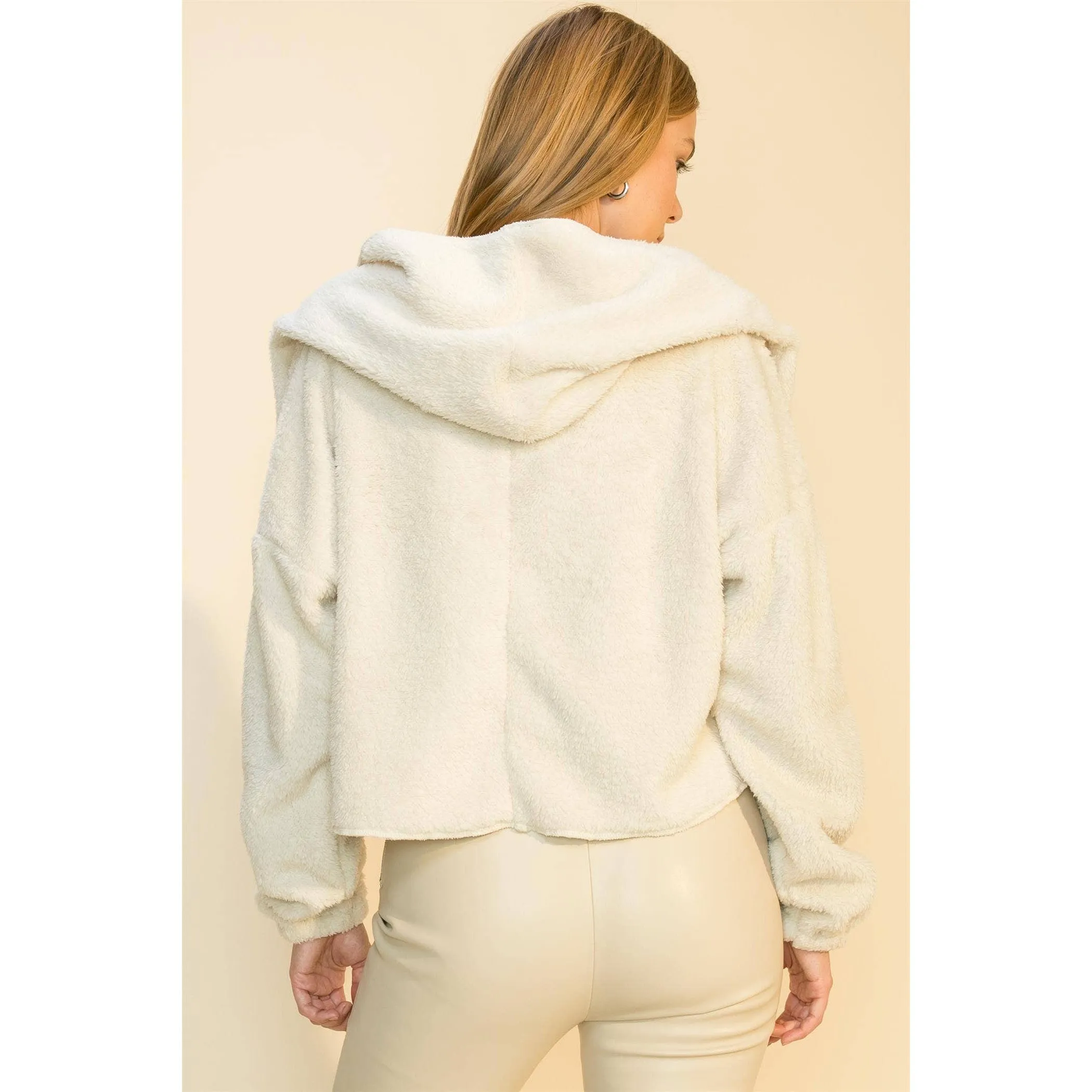 Beige Faux Fur Jacket