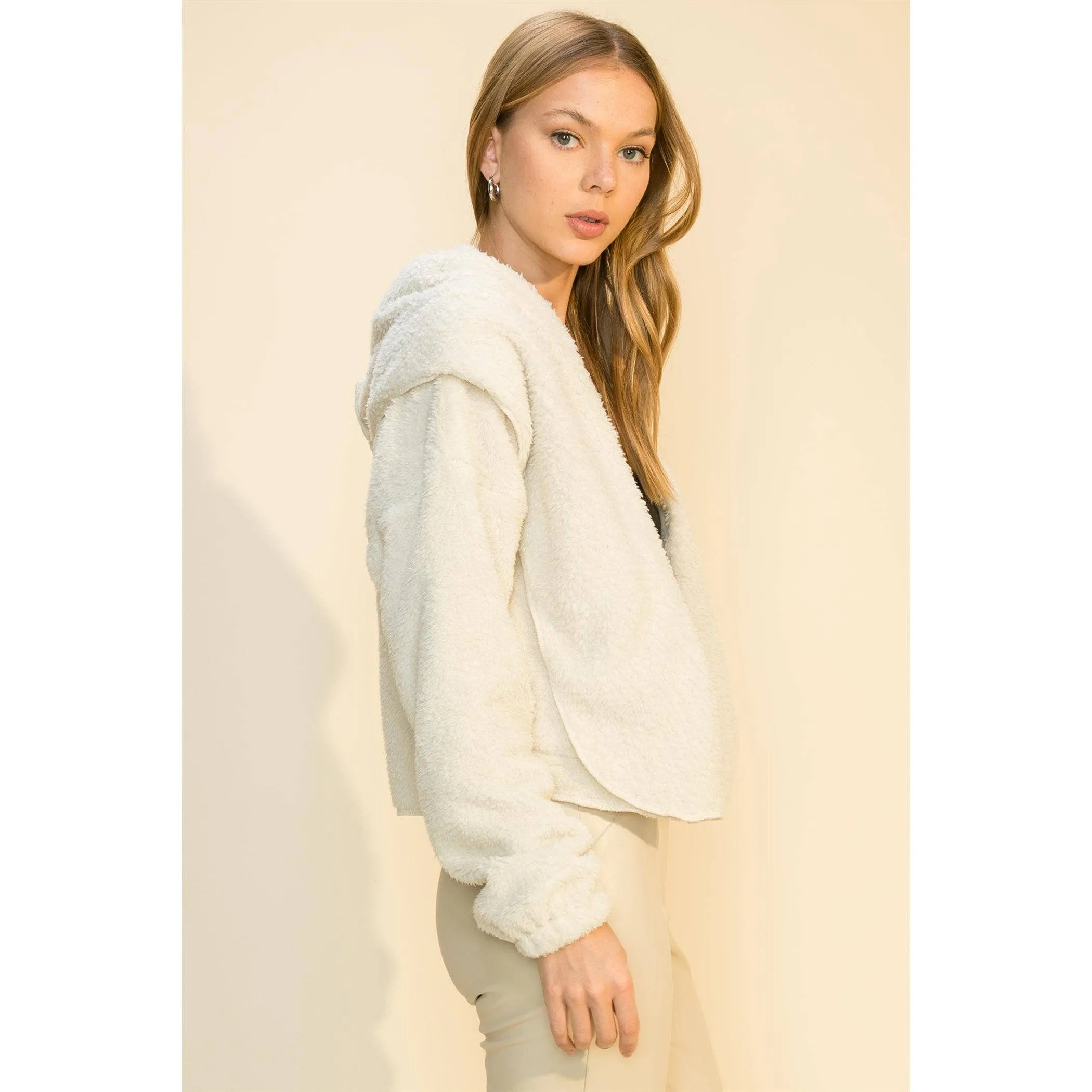Beige Faux Fur Jacket