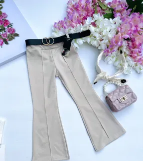 Beige flared pants