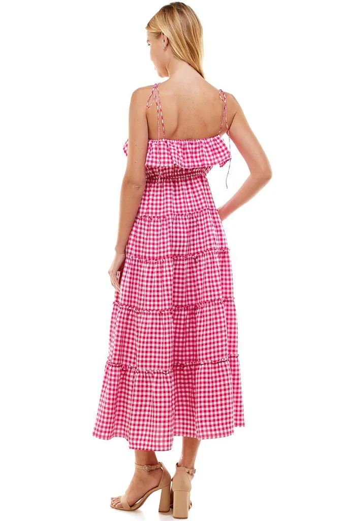 Beijing Gingham Maxi Dress
