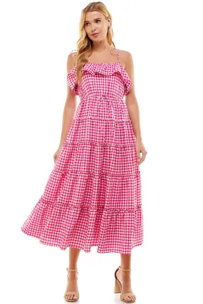 Beijing Gingham Maxi Dress