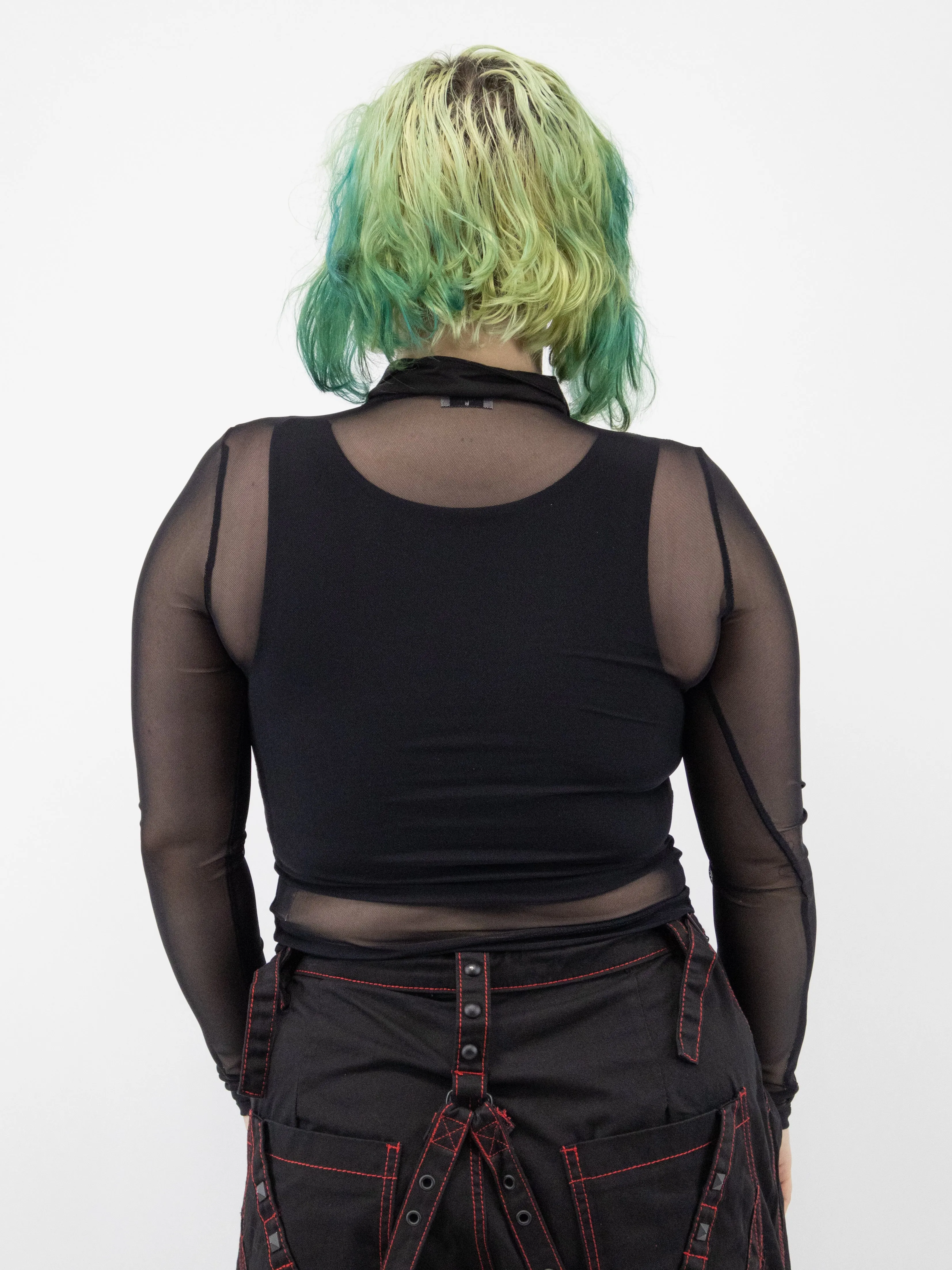 Bess Mesh Button Up Top