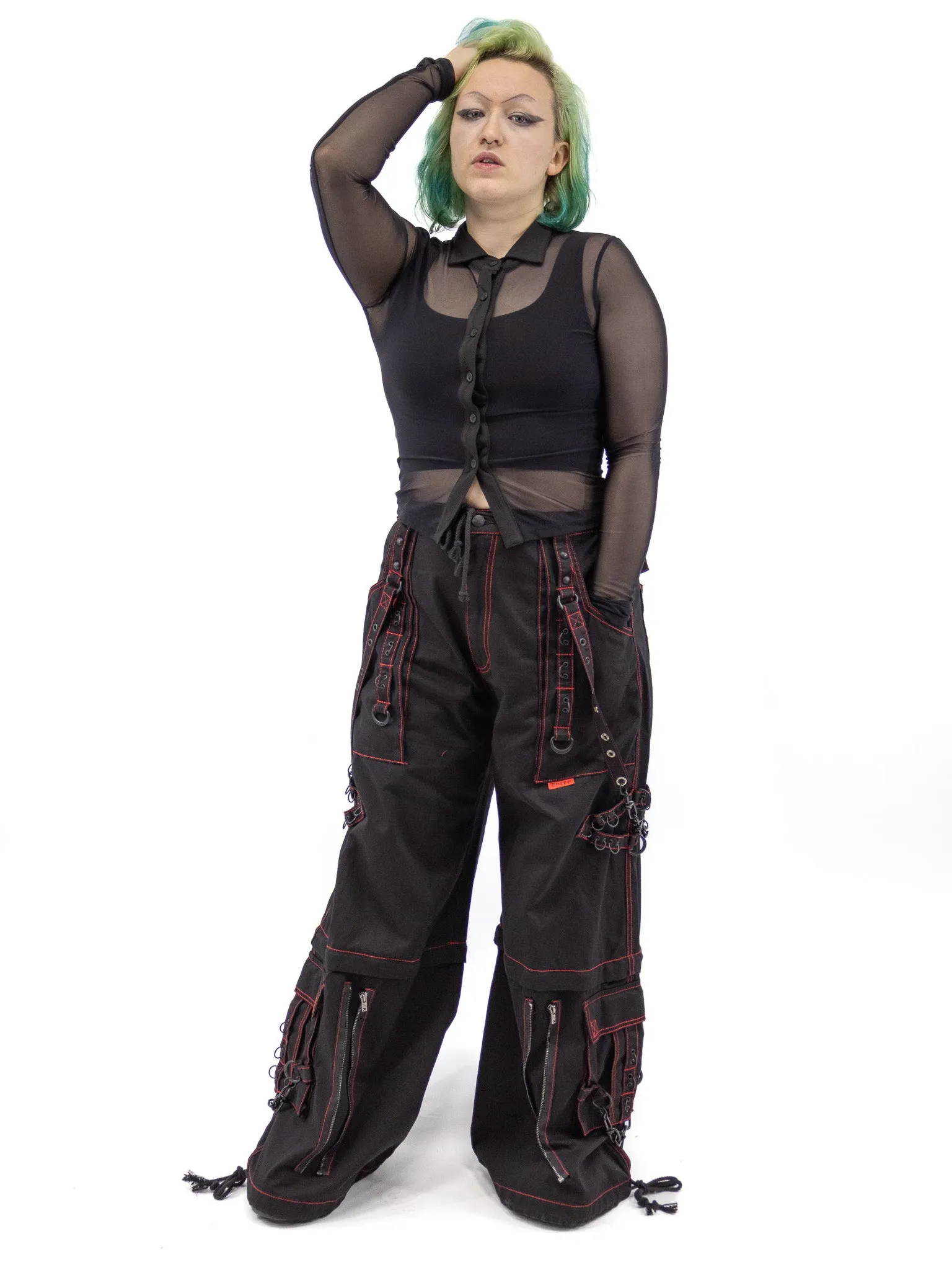 Bess Mesh Button Up Top