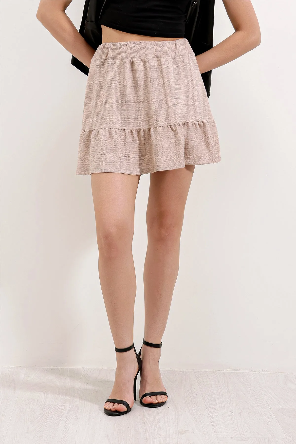 BGD Women Knitted Mini Skirt - Beige - Avondale