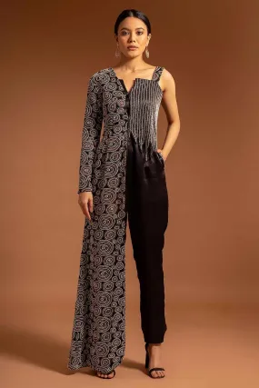 Black Beads Embroidered Jumpsuit