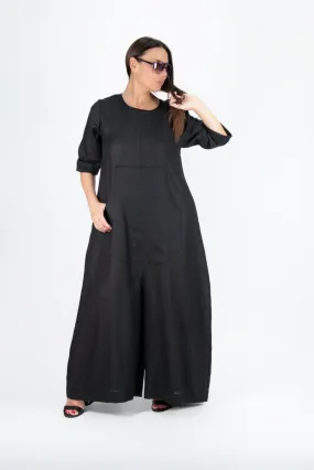 Black Linen Jumpsuit LISA